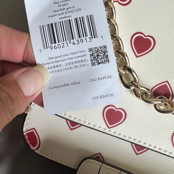 Kate Spade NWT Madison Heartfelt Geo Flap Crossbody & Matching Wallet Set - Picture 6 of 16